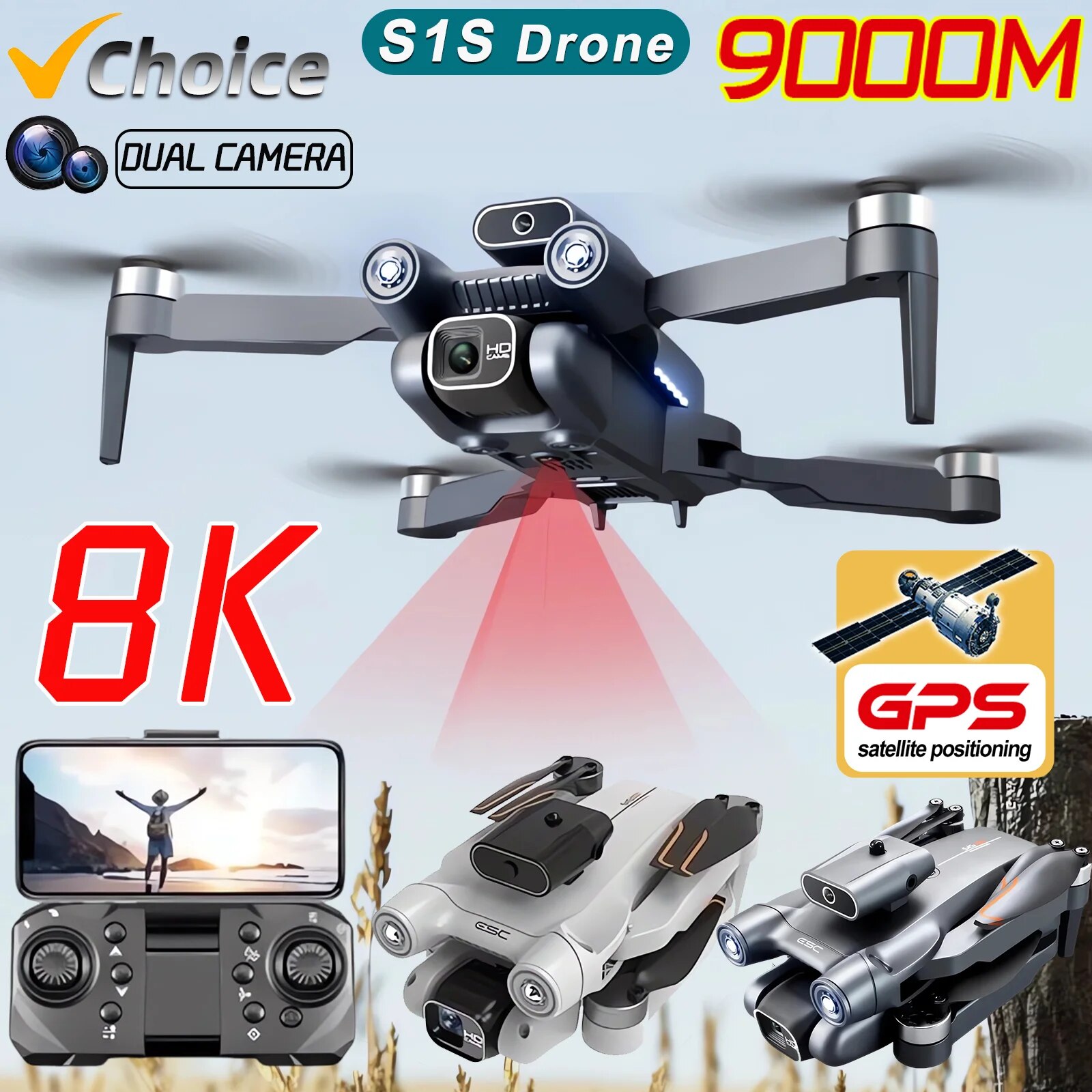 Drone Rc S1S - S1S Drone 5G Wifi 4K Professional