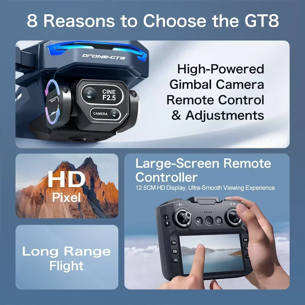 Drone 4K HD GT8 Camera Obstacl - Drone E88Pro Rc 4K recension och pris