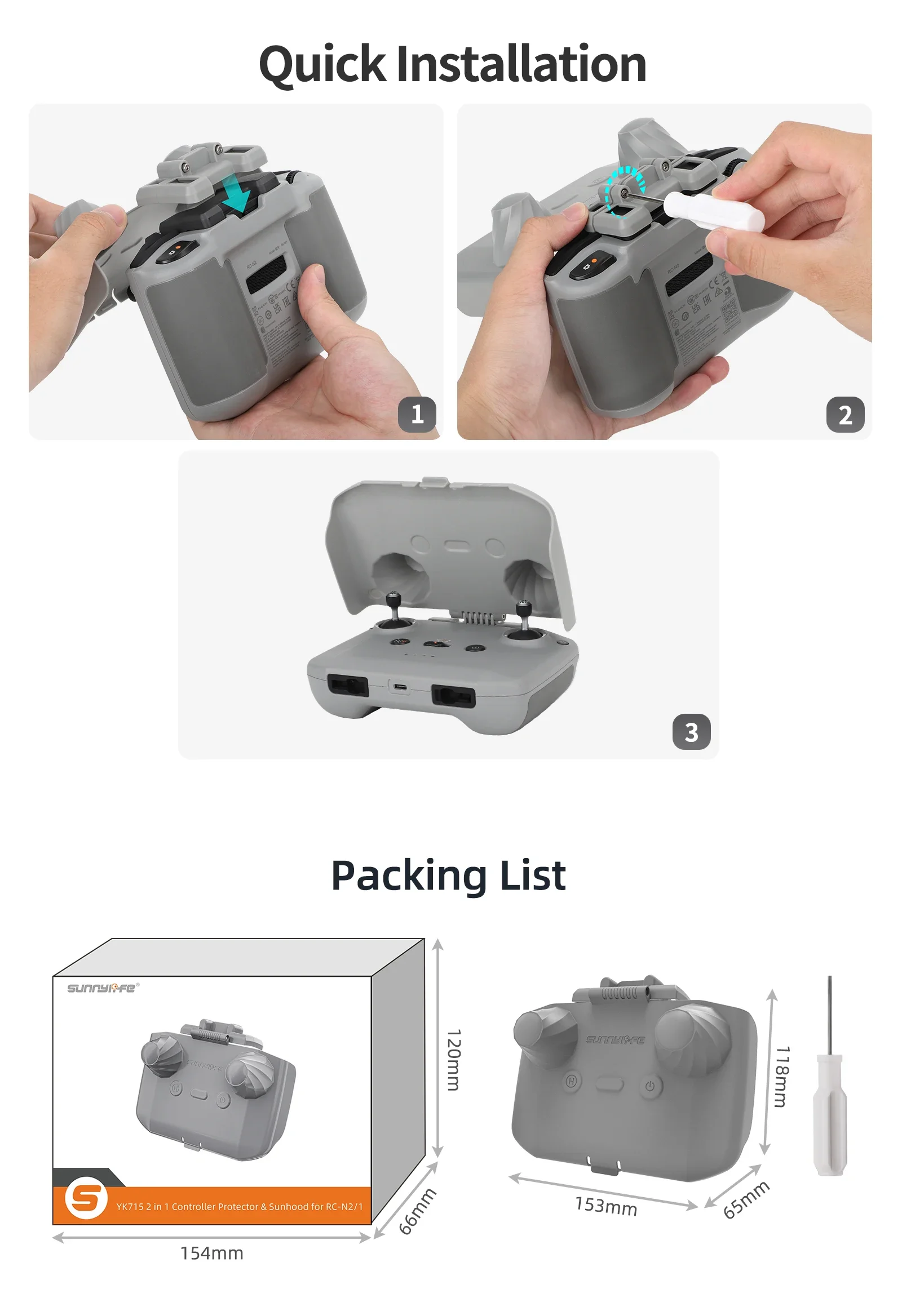 2 in 1 Controller Protector Su - Drone Dji Rc N2 recension och pris