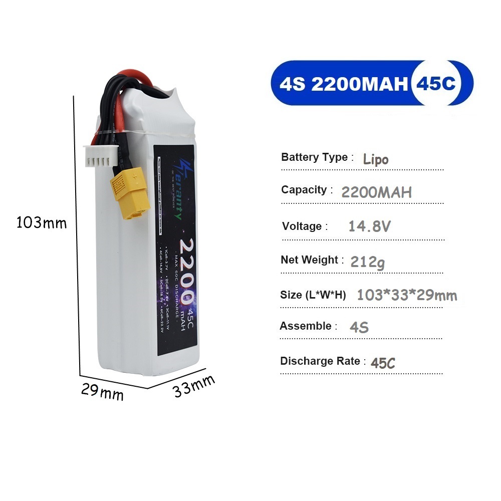 4S LiPo Battery 14.8V 1500mah  - Drone Rc Race recension och pris