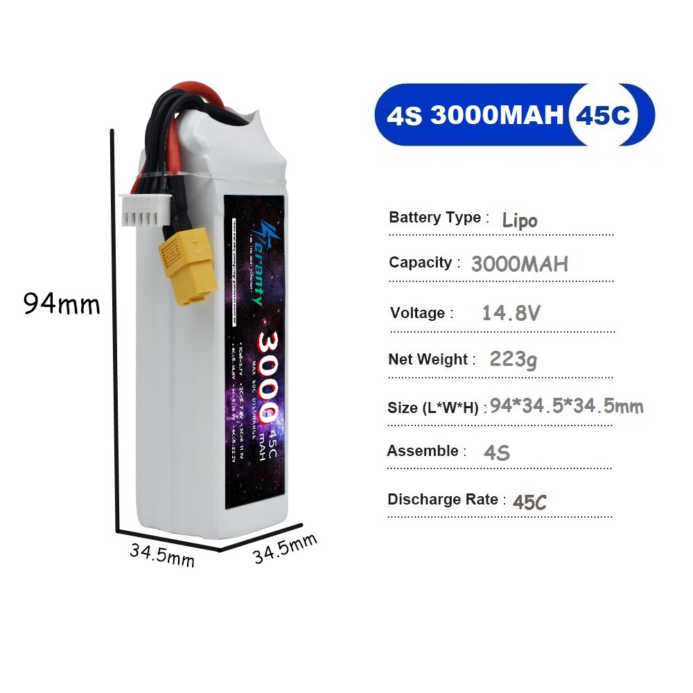 4S LiPo Battery 14.8V 1500mah  - Drone Rc Race recension och pris