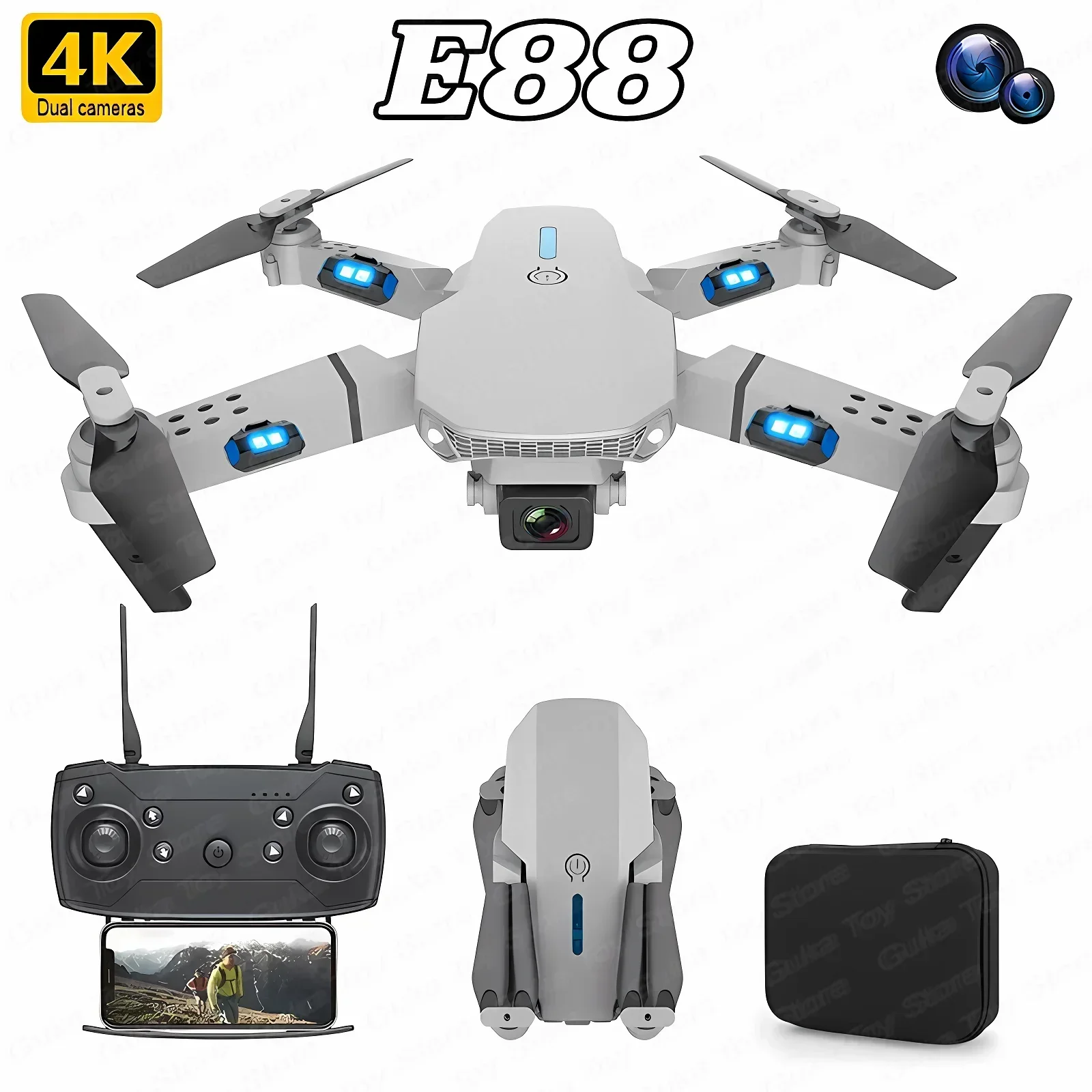 E88 Pro WIFI FPV Drone Wide An - Dron Rc Quadcopter recension och pris