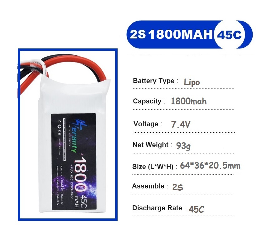2PCS 7.4V Lipo 2S Battery 1500 - Drone Rc Race recension och pris