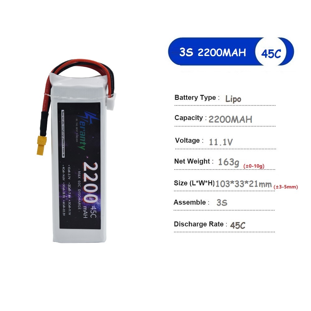 11.1V LiPo Battery 3S 1500mah  - Drone Rc Race recension och pris